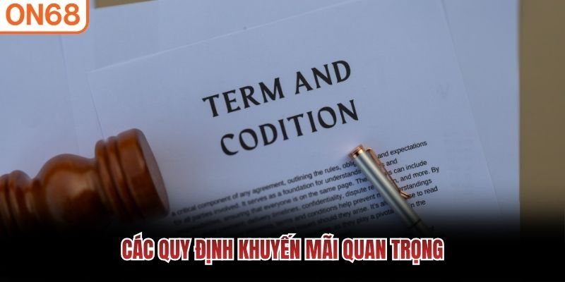 Các quy định khuyến mãi quan trọng
